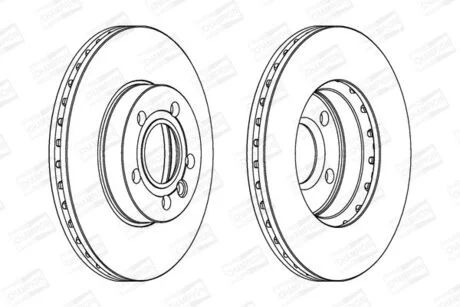 Гальмівний диск передній Ford Galaxy / Seat Alhambra / VW Sharan (1996->) CHAMPION 562043CH