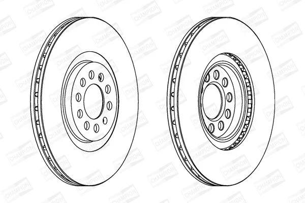 Гальмівний диск передній Audi A1, TT / VW Bora, Golf, Beetle, Polo / Skoda Octavia / Seat Ibiza, Leo CHAMPION 562132CH (фото 1)