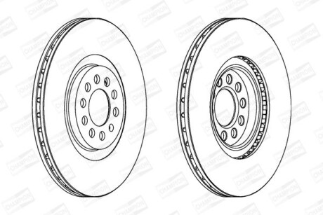 Гальмівний диск передній Audi A1, TT / VW Bora, Golf, Beetle, Polo / Skoda Octavia / Seat Ibiza, Leo CHAMPION 562132CH