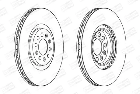 Гальмівний диск передній Audi A1, TT / VW Bora, Golf, Beetle, Polo / Skoda Octavia / Seat Ibiza, Leo CHAMPION 562132CH
