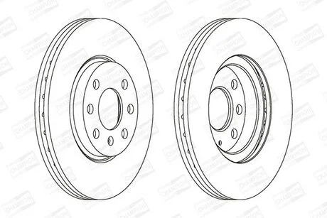 Диск гальмівний передній (кратно 2шт.) Opel Combo/MPV 01 - Corsa C (X01) (00-09), CHAMPION 562196CH
