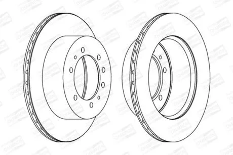 Диск тормозной задний Nissan Patrol Gr V (Y61, Gr) (99-07) (562223CH-1) CHAMPION 562223CH1