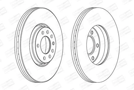 Тормозной диск передний Opel Astra, Corsa, Meriva, Vectra, Zafira / Saab 9-5 CHAMPION 562240CH