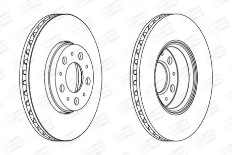 Гальмівний диск передній Volvo S60 / S70 / S80 / V70 / XC70 Cross Country CHAMPION 562244CH