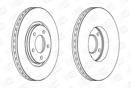 Гальмівний диск передній CHRYSLER GRAND VOYAGER, VOYAGER/ DODGE CARAVAN/ FIAT FREEMONT CHAMPION 562292CH (фото 1)