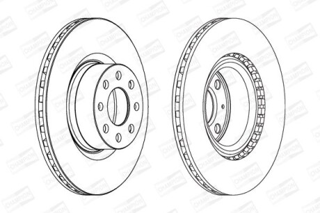 Гальмівний диск передній Fiat Doblo, Punto / Opel Corsa CHAMPION 562297CH