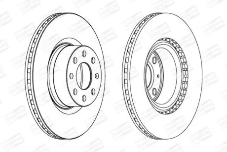 Гальмівний диск передній Fiat Doblo, Punto / Opel Corsa CHAMPION 562297CH