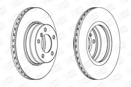 Диск тормозной передний (кратно 2шт.) BMW 5 (E39) (95-03), 5 (E60) (01-10) CHAMPION 562320CH