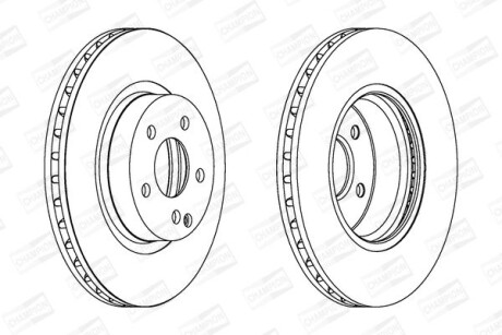 Гальмівний диск передній Mercedes CLS, E-Class / Saab 9-3 CHAMPION 562386CH (фото 1)