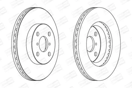 Диск гальмівний передній (кратно 2шт.) Toyota Yaris (10-) CHAMPION 562421CH