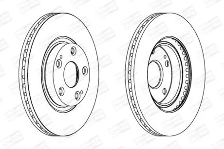 Диск гальмівний передній (кратно 2шт.) Toyota Auris (06-12), Avensis (03-08), Cor CHAMPION 562430CH