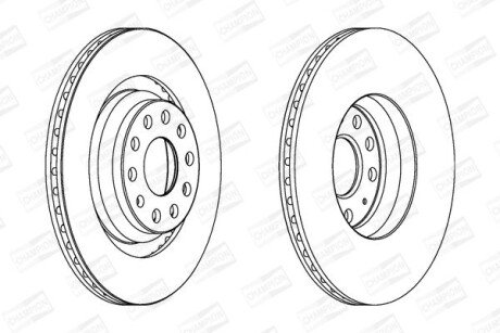 Гальмівний диск задній VW Golf, CC, Passat / Seat/ Skoda/ Audi CHAMPION 562432CH