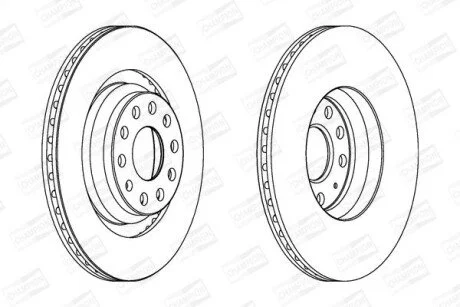 Гальмівний диск задній VW Golf, CC, Passat / Seat/ Skoda/ Audi CHAMPION 562432CH