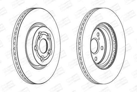 Диск тормозной передний (кратно 2шт.) Toyota Avensis (03-08) CHAMPION 562439CH