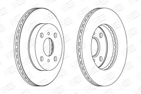 Гальмівний диск передній Toyota Echo, Platz, Yaris (1999->) CHAMPION 562443CH