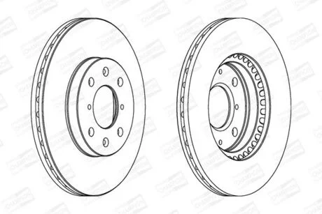 Гальмівний диск передній Opel Agila / Suzuki Splash, Swift III (MZ, EZ) CHAMPION 562456CH