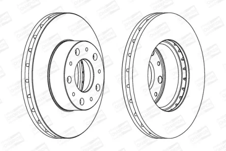 Диск гальмівний передній (кртано 2) Citroen Jumper II/ Fiat Ducato (06-) CHAMPION 562468CH