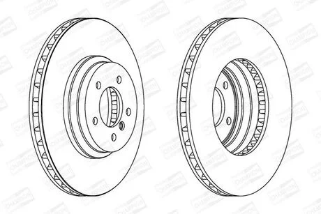 Тормозной диск передний BMW 3-Series (E90,E91,E92,E93), X1 (E84) CHAMPION 562519CH1