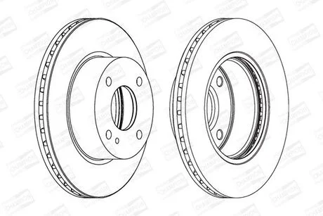 Гальмівний диск передній Ford Fiesta VI (CB1, CCN) / Ford KA+ (UK, FK) CHAMPION 562539CH