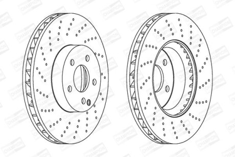Гальмівний диск передній AMG Mercedes C-Class (C204, S204, W204), E-Class (C207, A207, S212, W212) CHAMPION 562634CH1 (фото 1)