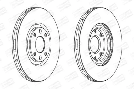 Гальмівний диск передній Opel Mokka / Peugeot 2008, 208, 3008, 308, 5008 / Citroen C4 / DS 3, 4, 5 CHAMPION 562641CH