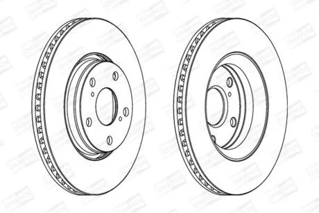 Диск гальмівний передній (кратно 2шт.) TOYOTA AURIS (_E15_) 06-12, AVENSIS (_T27_ CHAMPION 562649CH