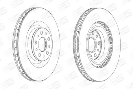 Диск тормозной передний (кртано 2) Fiat Doblo (10-)/ Opel Combo (12-) CHAMPION 562760CH