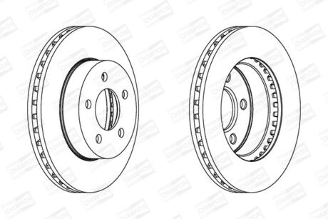 Тормозной диск передний JEEP CHEROKEE CHAMPION 562856CH