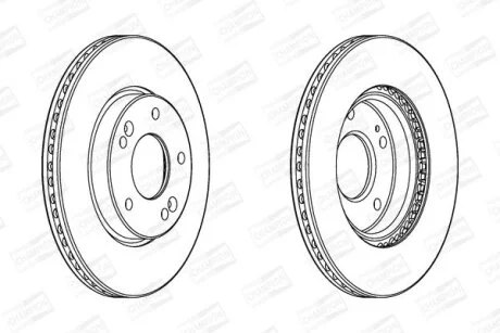 Диск тормозной передний (кртано 2) Hyundai Elantra (V,VI), i30 (11-)/ Kia Ceed (CHAMPION 562986CH