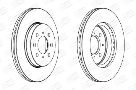 Гальмівний диск передній Honda City, Civic, Domani, Jazz CHAMPION 563065CH (фото 1)