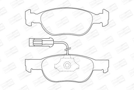 Гальмівні колодки передні Alfa Romeo 145, 146 / Fiat Tipo, Tempra, Ritmo, Punto, Bravo CHAMPION 571882CH