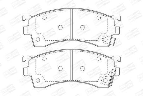 Тормозные колодки передние Mazda 323, 626, MX-6, Premacy, Xedos 6 CHAMPION 572434CH (фото 1)