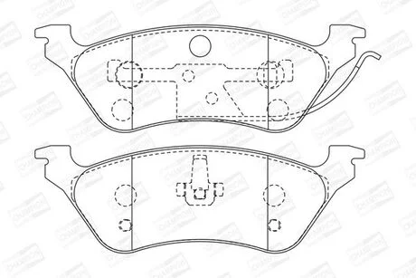 Гальмівні колодки задні Jeep Cherokee / Dodge Caravan / Chrysler Voyager CHAMPION 572505CH