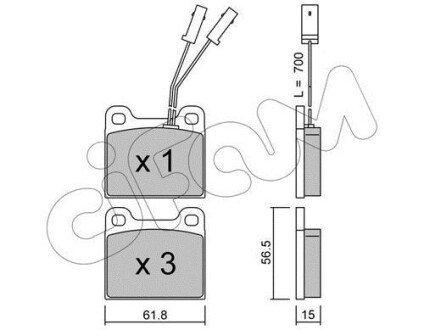 Тормозные колодки Audi 75/80/100 (77-95) CIFAM 822-003-1 (фото 1)