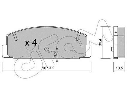 Тормозные колодки зад Mazda 323/626 94-04 (akebono) CIFAM 822-302-1 (фото 1)
