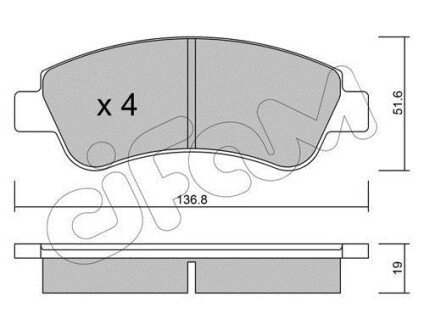 Тормозные колодки перед Citroen Berlingo /С3/С4/10-20 03- CIFAM 822-327-0