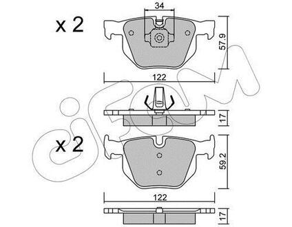 Колодки тормозные задние X F16/X F15/X E71/X E70 06-19 CIFAM 822-644-4 (фото 1)