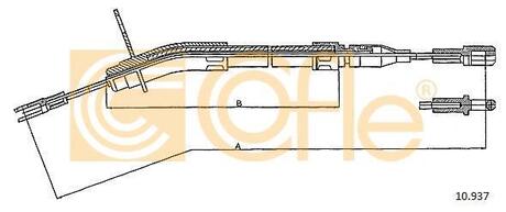 Трос ручного гальма лівий DB W123 76-85 COFLE 10937 (фото 1)
