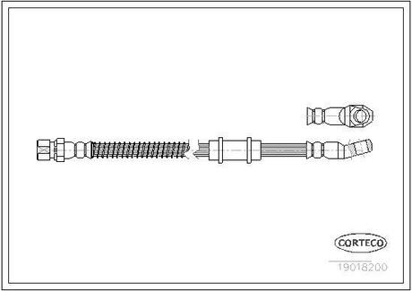 Шланг тормозной ВАЗ 2121 передний (L=471 мм) CORTECO 19018200