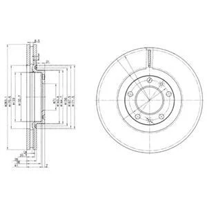 Комплект гальмівних дисків (2 шт) передн Лів/Прав PEUGEOT 607 20-30 0200-0711 Delphi BG3682