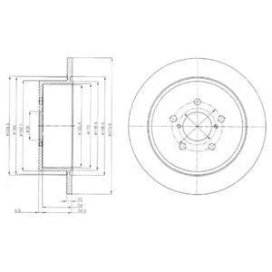 Комплект гальмівних дисків (2 шт) задн Лів/Прав SUBARU LEGACY IV, OUTBACK 20-30 0903-1209 Delphi BG4129