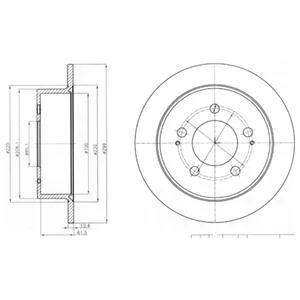 Комплект гальмівних дисків (2 шт) задн Лів/Прав SSANGYONG ACTYON I, ACTYON SPORTS I, ACTYON SPORTS I Delphi BG4220