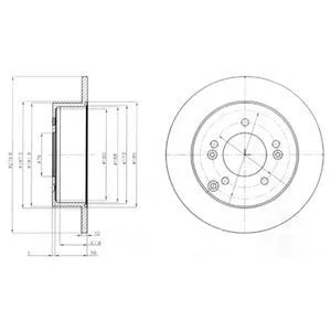 Комплект гальмівних дисків (2 шт) задн Лів/Прав KIA CARENS I, CARENS III 16-20LPG 1105-0613 Delphi BG4260