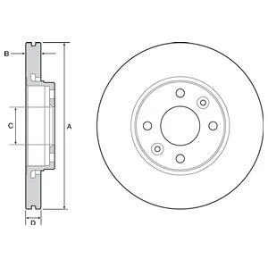 Комплект гальмівних дисків (2 шт) передн Лів/Прав MERCEDES CITAN MIXTO (DOUBLE CABIN), CITAN (MPV), Delphi BG4459C