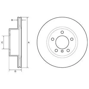 Комплект гальмівних дисків (2 шт) передн Лів/Прав BMW 1 (F20), 1 (F21), 3 (F30, F80), 3 (F31), 3 GRA Delphi BG4645C