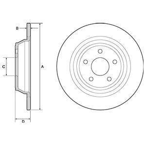 Комплект гальмівних дисків (2 шт) задн Лів/Прав FORD MONDEO V FORD USA FUSION 10-25 0912- Delphi BG4703C