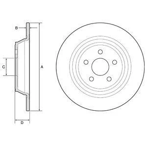 Комплект гальмівних дисків (2 шт) задн Лів/Прав FORD GALAXY III, GALAXY MK III, KUGA II, MONDEO V, S Delphi BG4782C