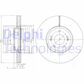 Диск тормозной HYUNDAI Santa Fe(DM) "F D=321mm "06-12 Delphi BG9056C
