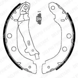 Тормозные колодки барабанные NISSAN/RENAULT Kangoo/Primera "96-09 Delphi LS1828 (фото 1)