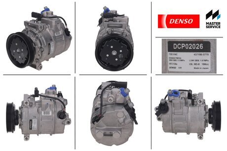 Компресор кондиціонера новий AUDI A4 (8D5, B5) 97-01,A4 (8E2, B6) 00-04,A4 (8E5, B6) 01-04,A4 (8H7, B6, 8HE, B7) 02-09 DENSO DCP02026 (фото 1)
